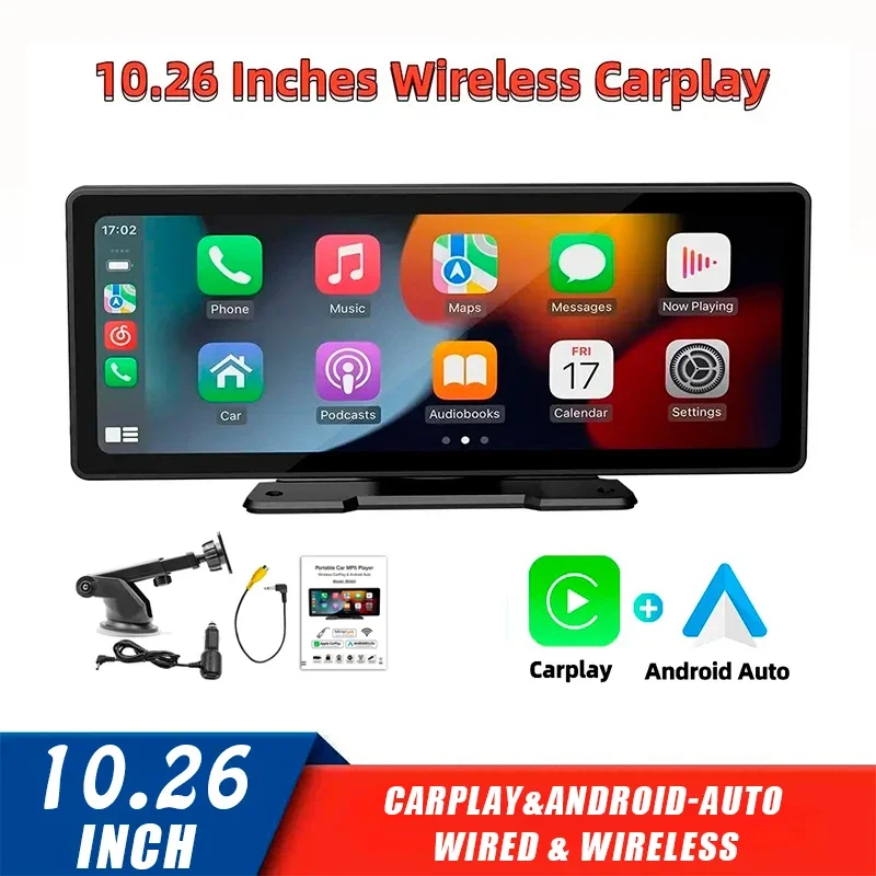 Universal 10.26” Screen Car Radio Multimedia WIFI Video Player Wireless Carplay Screen for Apple Or Android