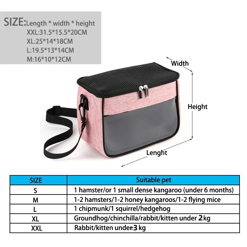 Rabbit Hamster Hedgehog Ferret Outdoor Inclined Shoulder Bag Portable Small Pet Travel Bag Breathable Animal Carrier Bag