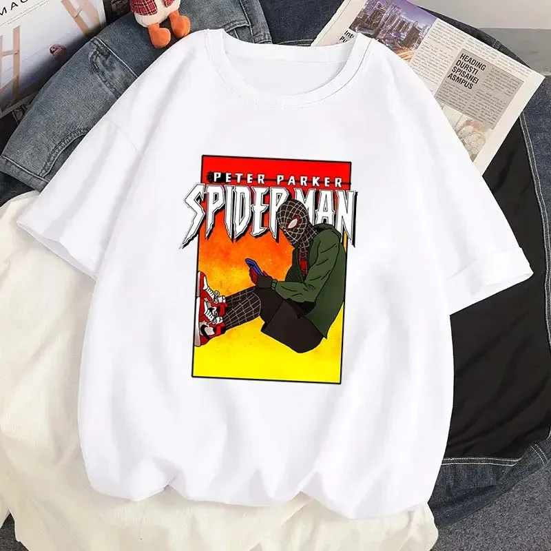 

Spiderman Graphic T Shirt Cartoon Marvel Printed Tshirt Daily Casual Women O-Neck Versatile T-shirt Unisex Streetwear Tees Tops