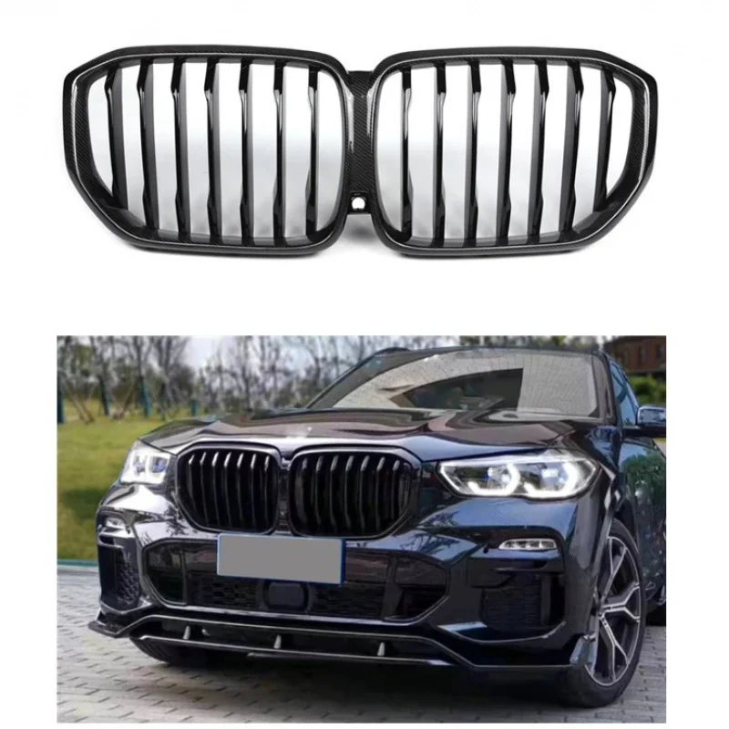 

High Quality Carbon Fiber Material Single Slat Grille for BMW X5 Series G05 2019+ Car Front Bumper Grill