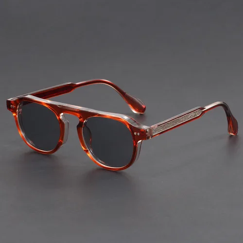 Imagen 2 del producto Nuevas gafas de sol polarizadas Retro Punk para hombre, gafas redondas Vintage para mujer, diseño de lujo de tendencia, gafas de sol UV400 para pescar y conducir