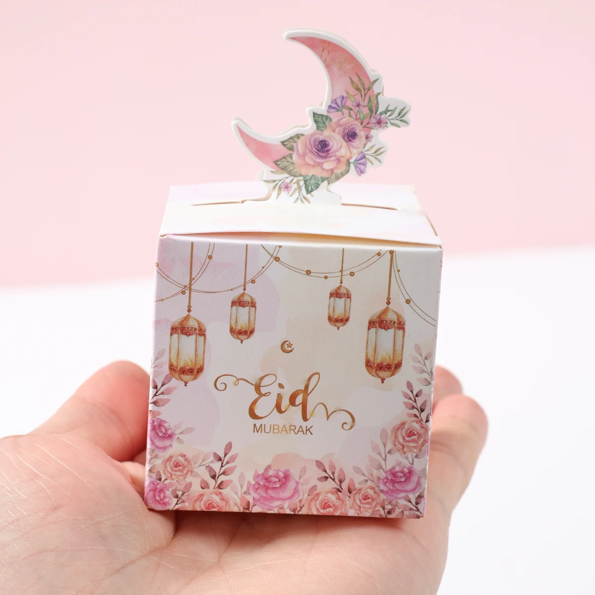 24 Stücke Eid Mubarak Süßigkeiten Geschenkbox Eid Schwarz Weiß Verpackung Box Ramadan Dekoration 2025 Islam Muslime Festliche Partyzubehör