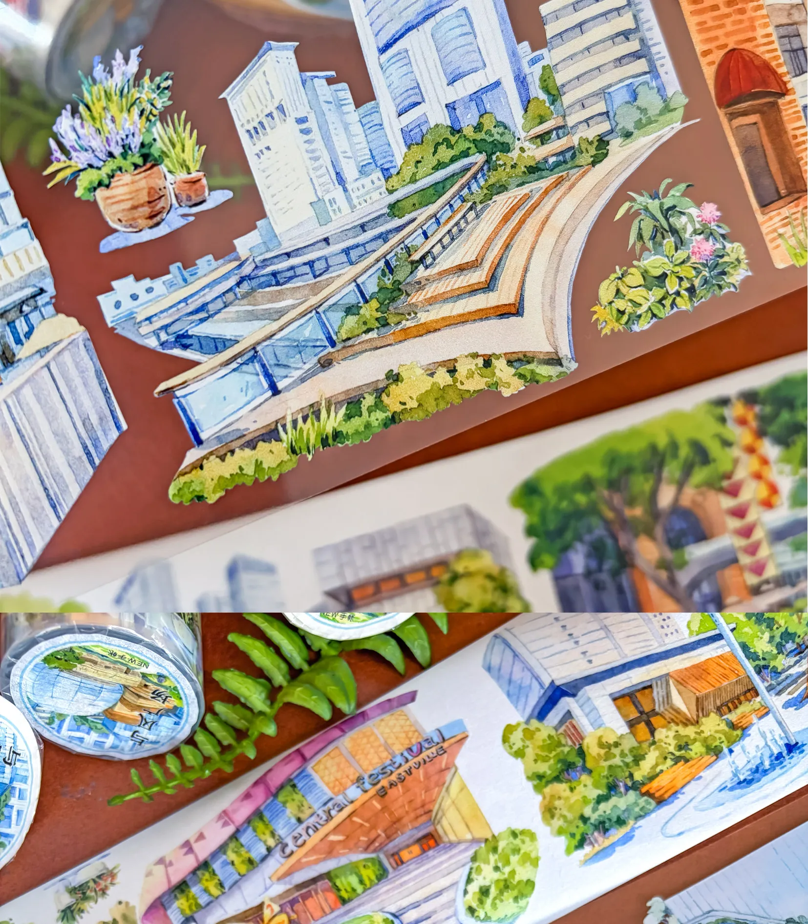 1 Loop Sample PET Washi Masking Tape Urban Breathing Plaza Cement Spectral Landscaping Building Scene Decor Sticker