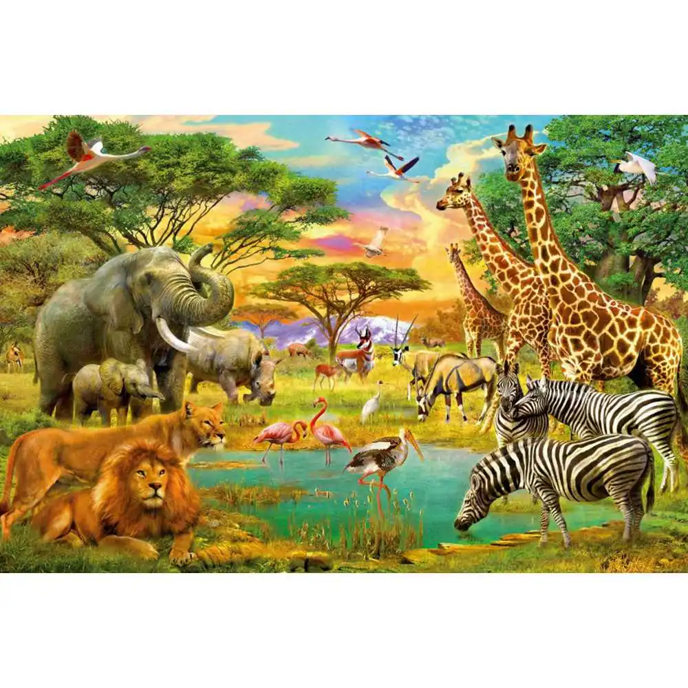 Jungle Safari Tropical Forest Wildlife Baby Shower Birthday Party Banner Custom  Background Photography Studio Supplies