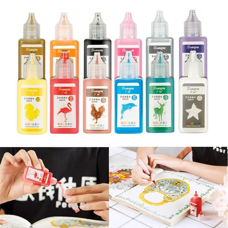 

12-color Acrylic Pen Paint Supplement Liquid Ink Student Art Painting Graffiti Ledger Decorative Paint Pen Coloring Ink Pigment