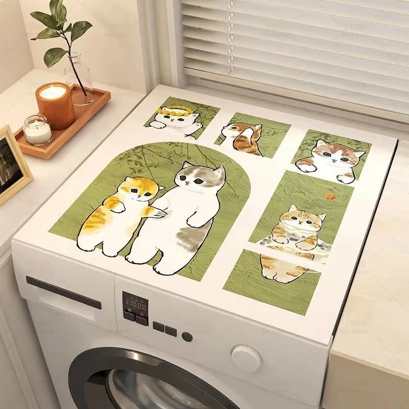 VIKAMA Cartoon Panda Diatom Mud Carpet Bathroom Kitchen Washing Machine Countertop Dust Absorbent Non-Slip Mat Home Decoration