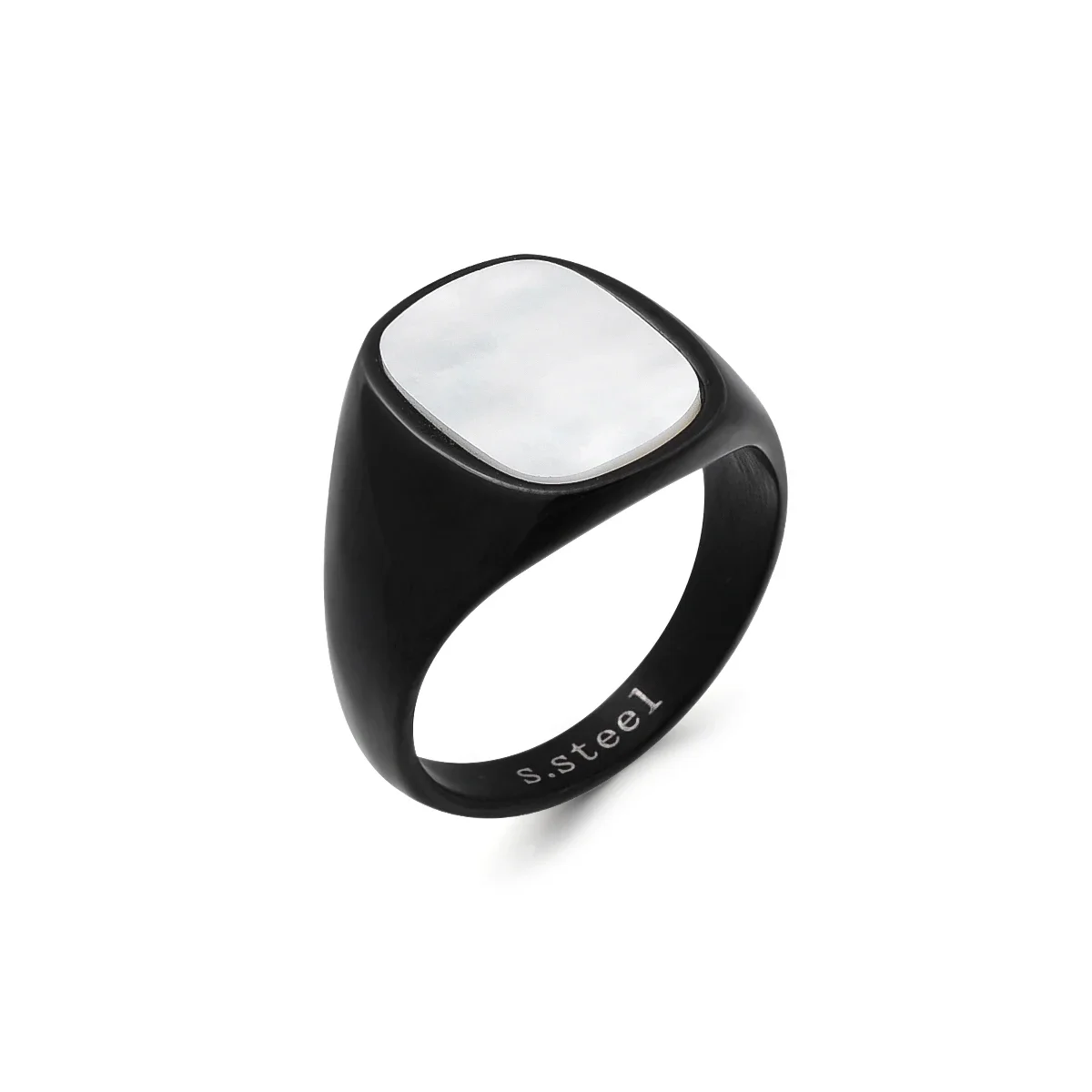 R3327 Herren/Damen Hochwertiger 316LStainless Stahl Onyx Eheringe Klassischer Modetrend Schmuckprodukt