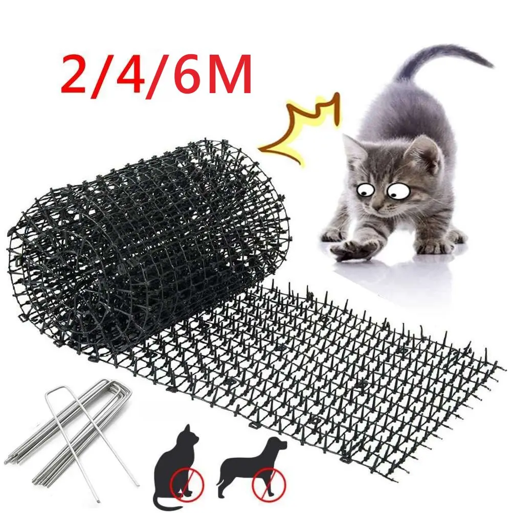 

Black/White Garden Cat Scat Mat Anti Cat Dog Repellents Mat Deterrent Spike Mat Prickle Strip Dig Stop Outdoor Garden Supplies