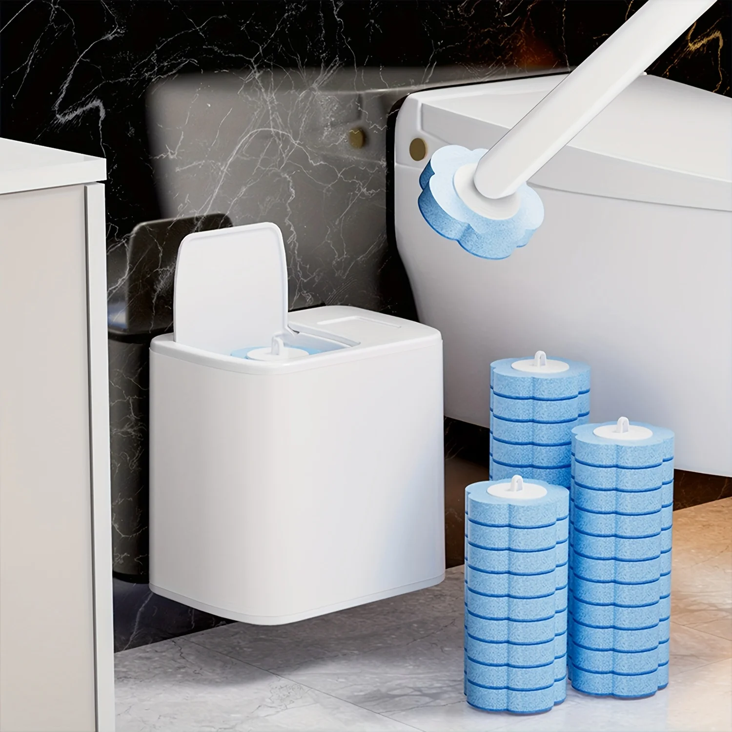 Toilet Brush with Disposable Replacement Head Kits Upgrade Long Handle Bathroom Cleaning Brush for Home Wc Accessories