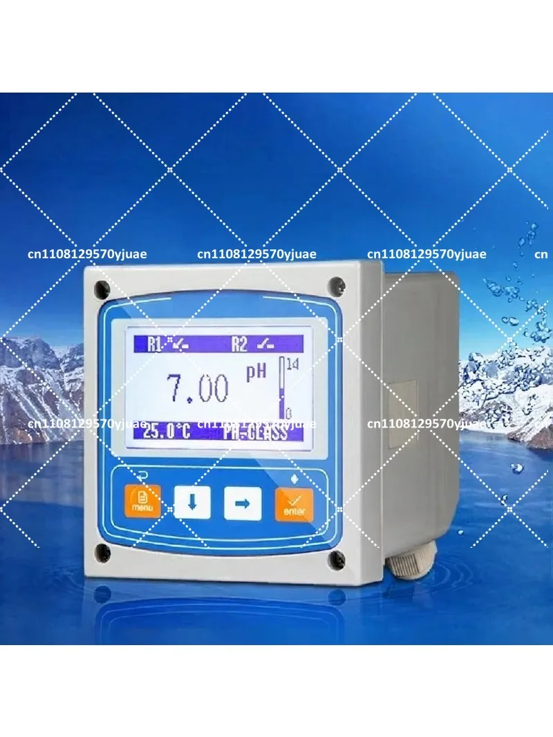 Industrial pH ORP Analyzer 4-20mA Online Water Controller, Redox Potential Monitor for Aquaculture, Wastewater