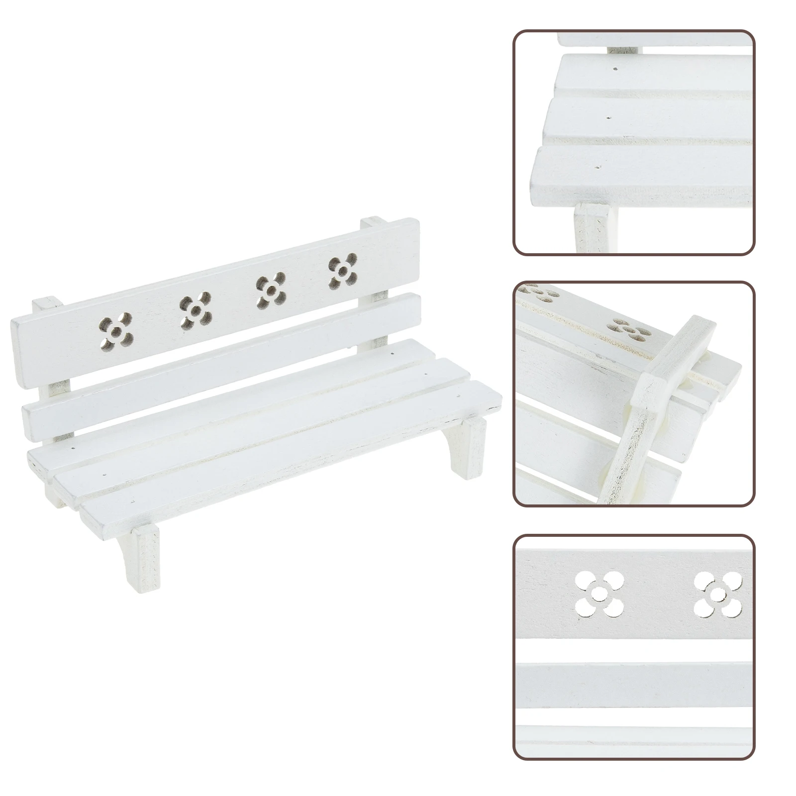 Dollhouse Miniature Bench Decor Garden Accessories Furniture for Micro Landscape