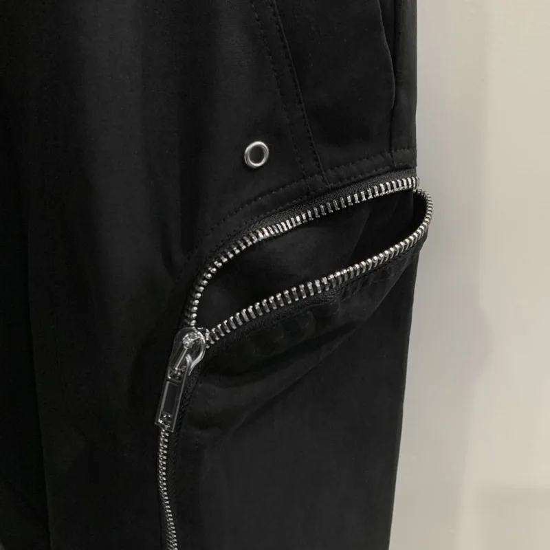 HKSH primavera otoño nuevos pantalones Cargo de motocicleta con múltiples cremalleras Casual recto de los hombres marea Punk oscuro monos diseño de cremallera RO HK1380