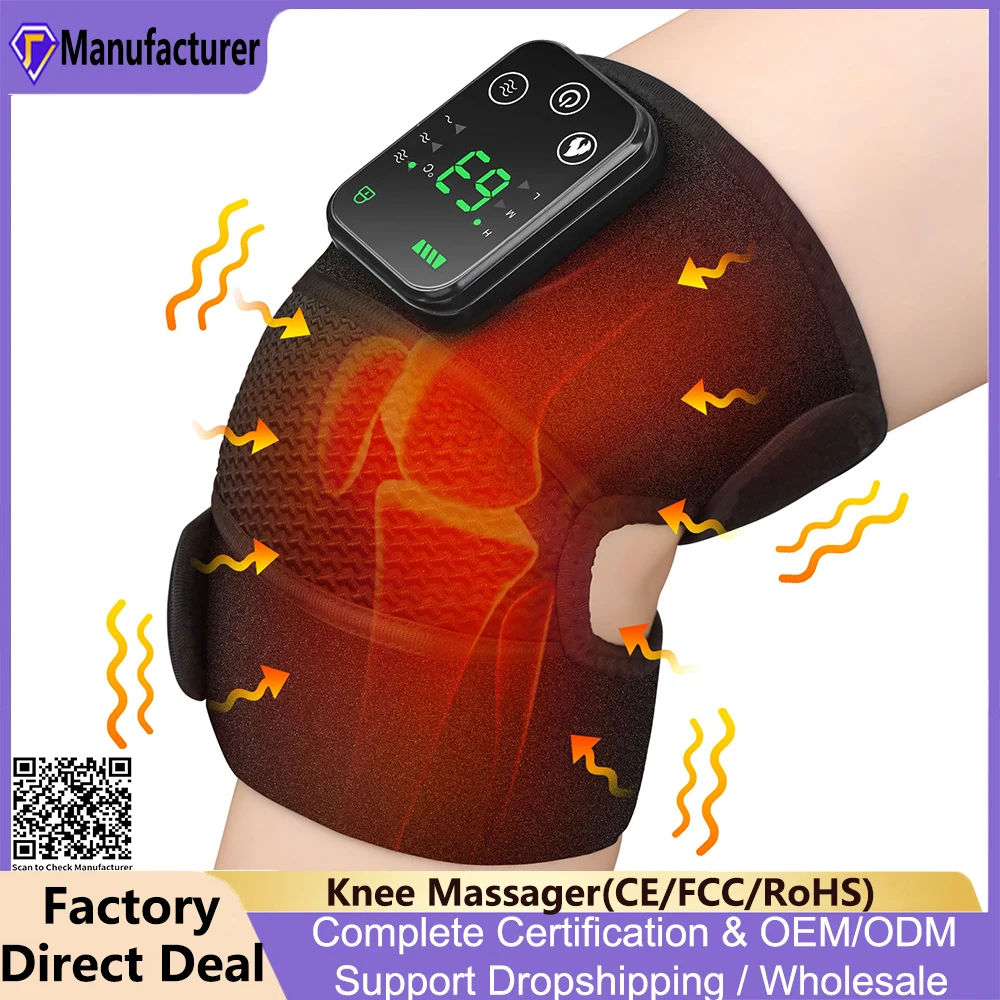 

Heated Vibration Knee Massager 3-in-1 Knee Pad Shoulder Elbow Heating Massage Brace Fatigue Hot Compress Treating Pain Relieve