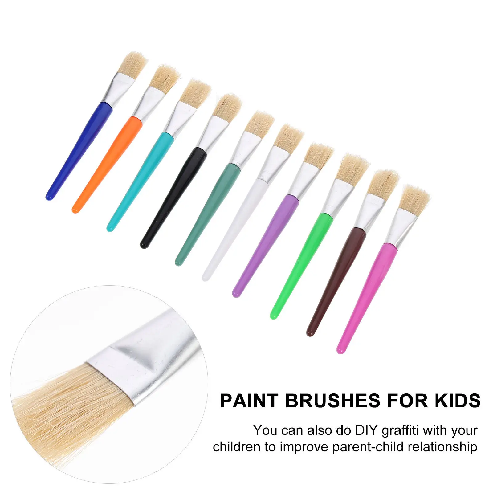 20Pcs Painting Brush Set Oil Painting Brush for with Comfortable Plastic Handle Non-Shedding Bristles Art Supply