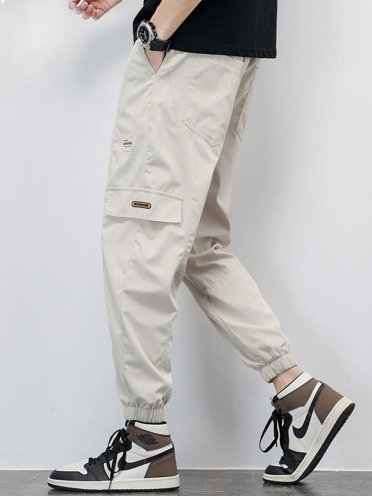 

Men's Casual Pants Spring 2024 Faionable Workwear Trousers Loose Fit Polyester Fiber Anti-Wrinkle Youth Sle