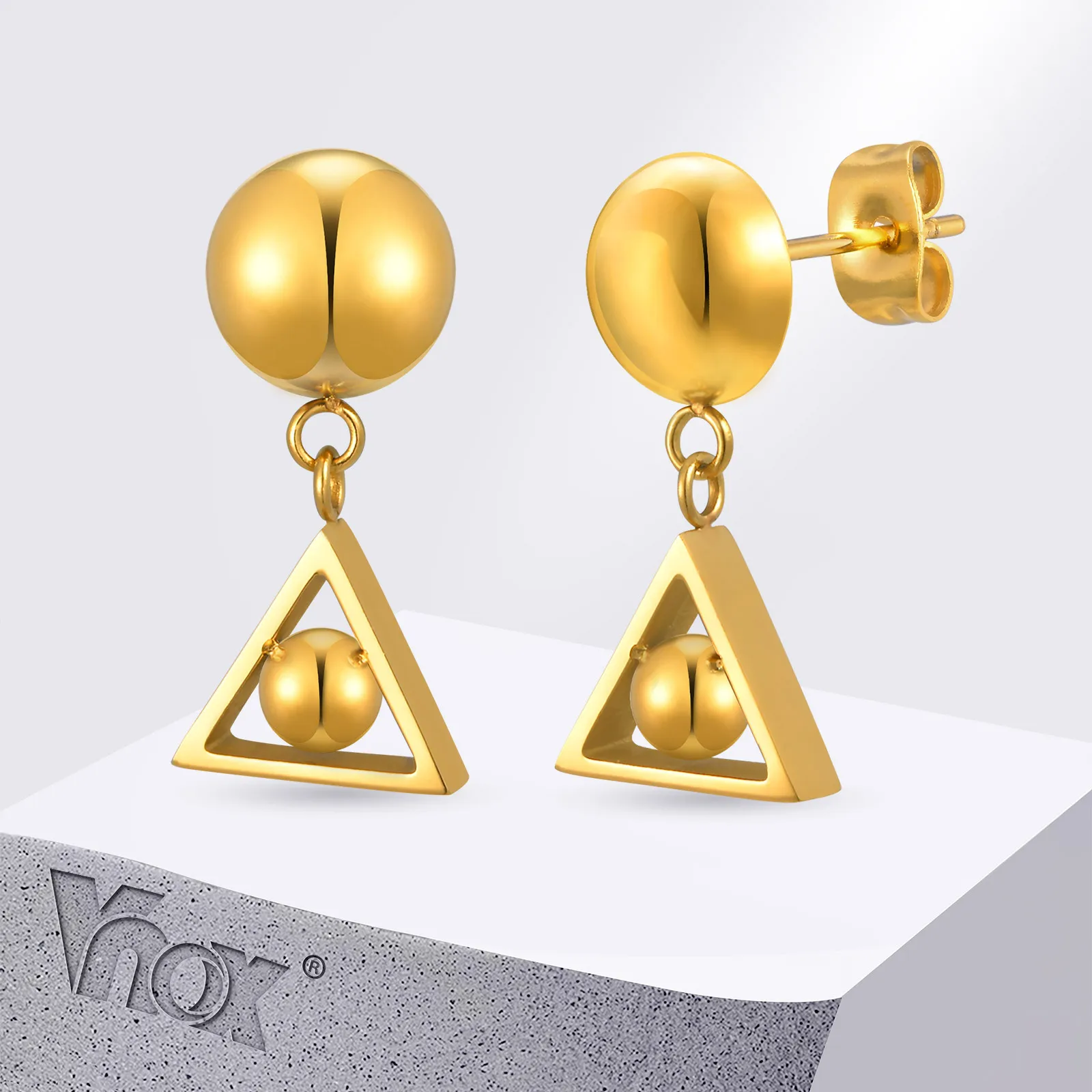 Vnox 1Pair Gold Col… - image