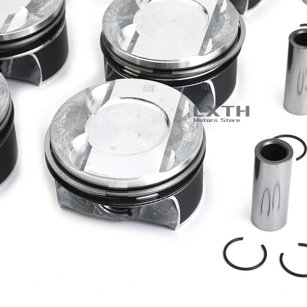 6x Pistons & Rings Set STD A06M107065AB A06M107066AB For VW Porsche Audi S4 B9 S5 A6 A7 Q7 3.0 TFSI EA839