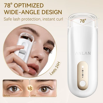 Electric Eyelash Curler Wide Mouth Rechargeable Eyelash Lifting Last 24H NTC Temperature Control Clip Portable Makeup Tool 6