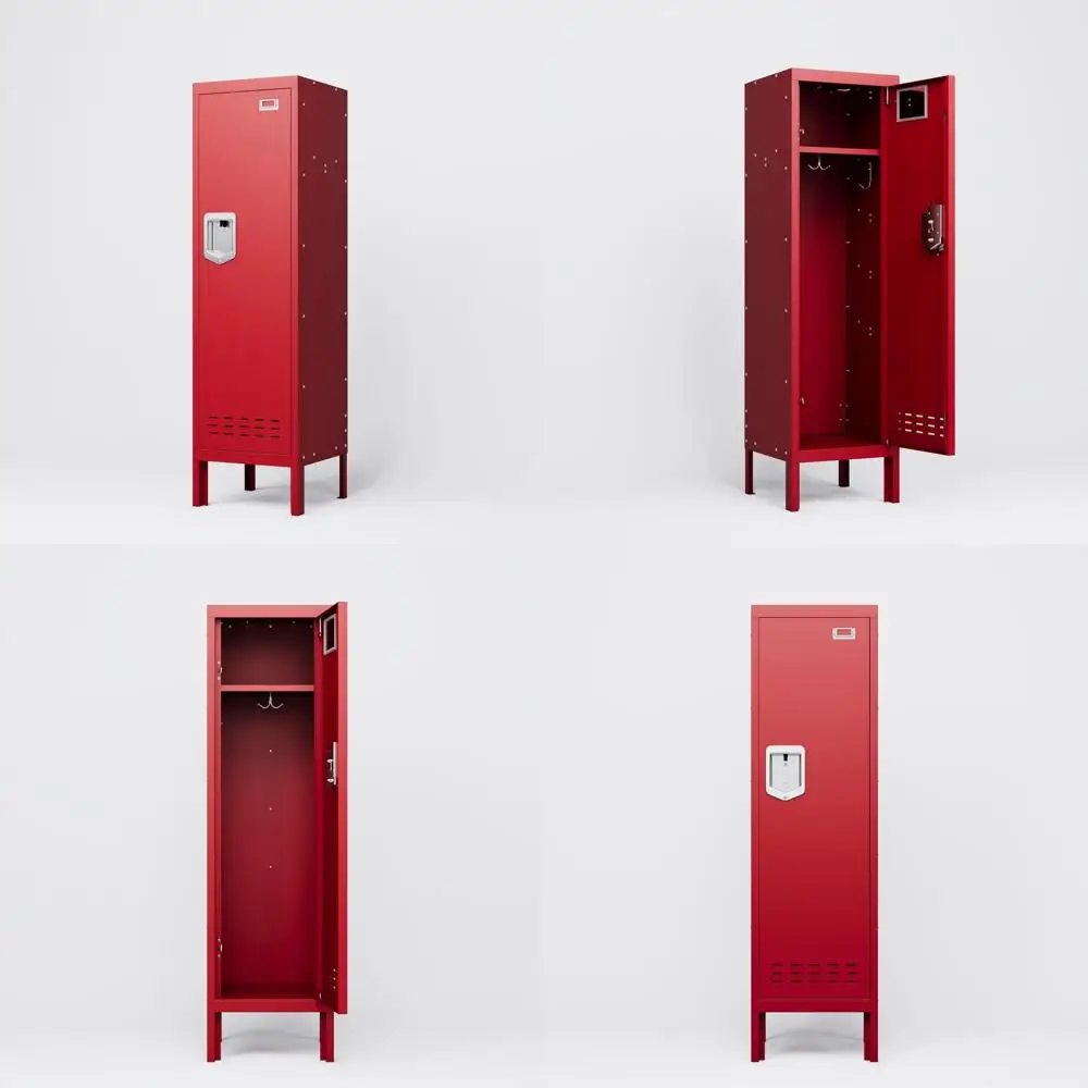 

Sturdy Metal Lockable Storage Cabinets with Doors and Shelves for Garage, 54 High, 15 Wide, 15 Deep, Secure Storage Solutions