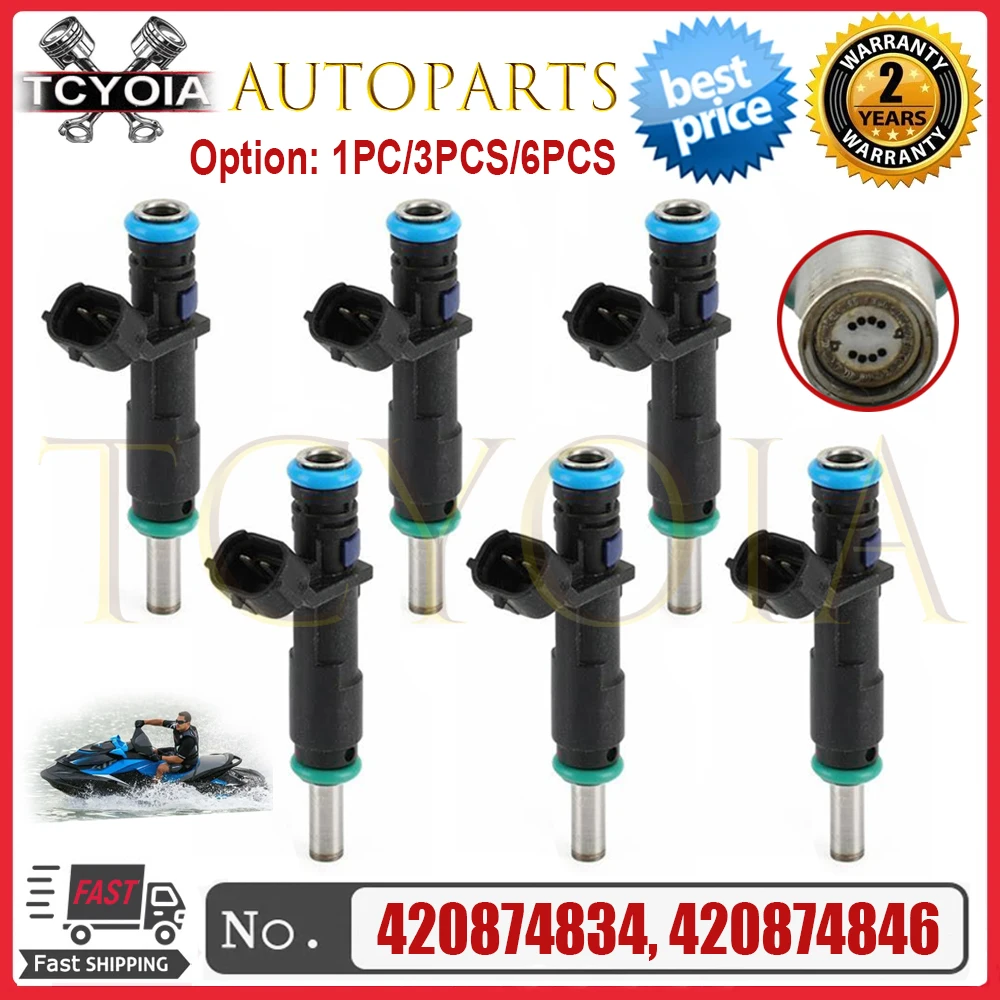 1/3/6PCS Motorcycle Fuel Injector Nozzles 420874834 For SEA-DOO 4-TEC Gtr Gtx Rxp Rxt X Wake Pro 155 215 260 09-17 420874846