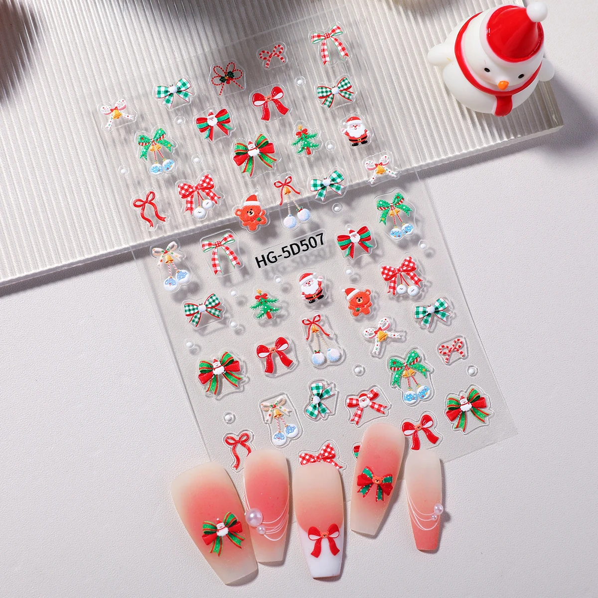 1/3 Stück Neujahr Weihnachten Nagelaufkleber 5d Exquisite Schneeflocken Charmantes Rentier und funkelnde Sterne DIY Aufkleber Dekoration