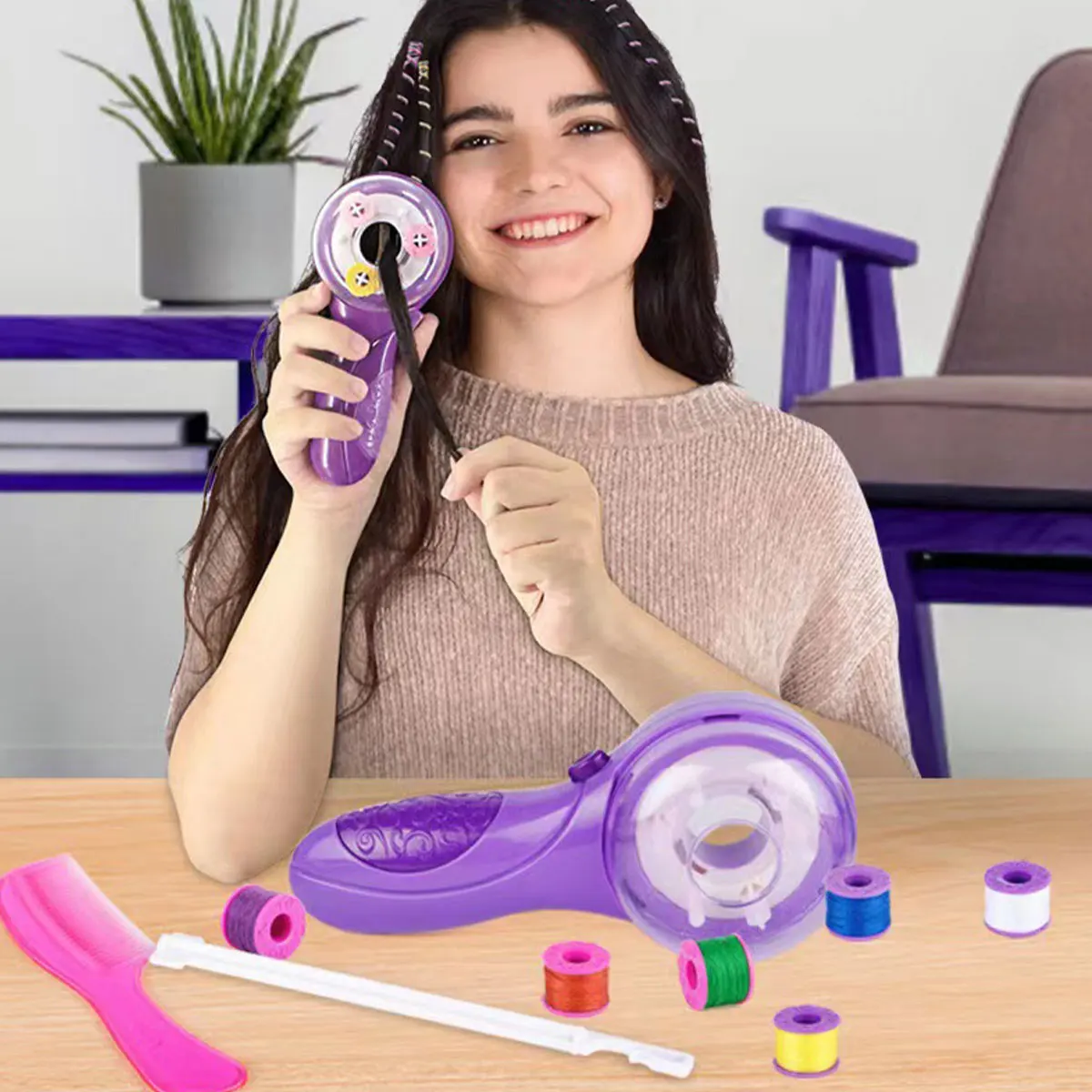 Electric Hair Braider Kit DIY Automatic Hair Decoration Braiding Tool Portable Hair Braiding Creative Kids Hair Braiding Toy