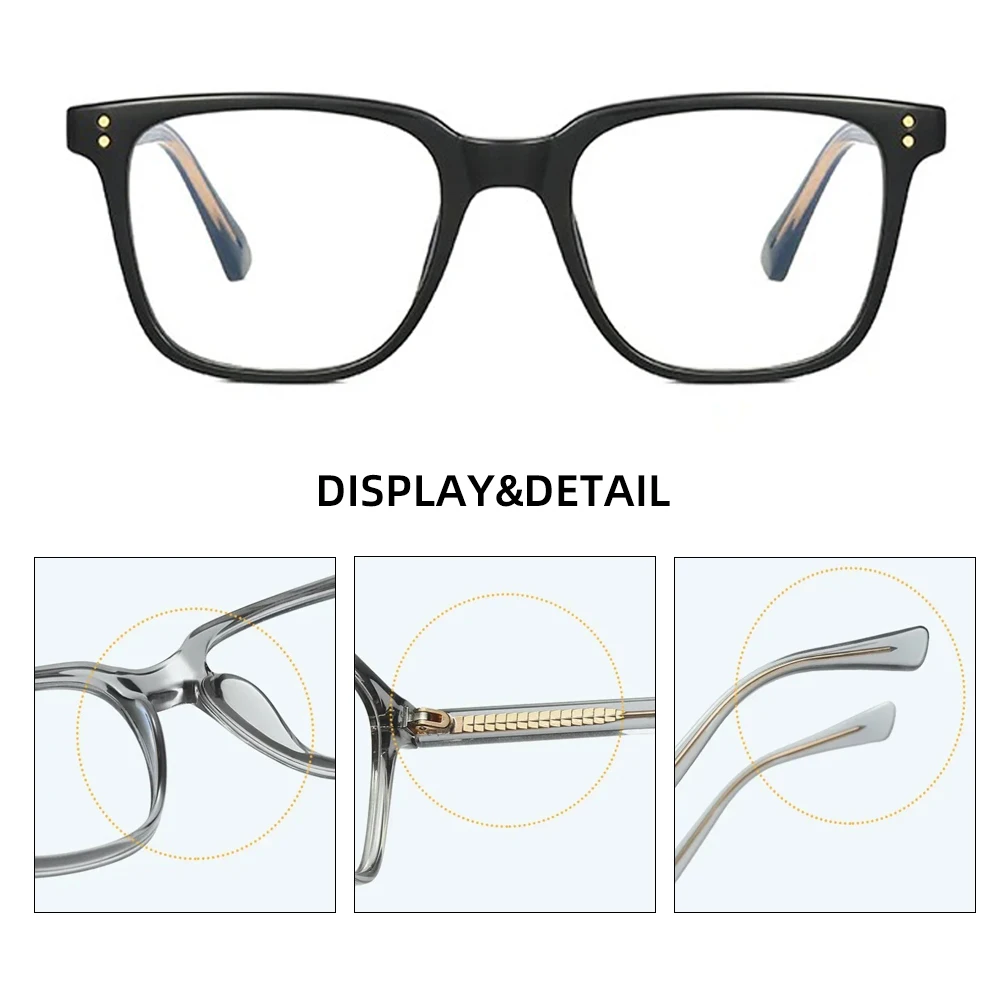 MEESHOW Design TR90 Glasses Frame Square Eyeglasses Luxury Prescription Glasses Frames Optical Eyewear 5117