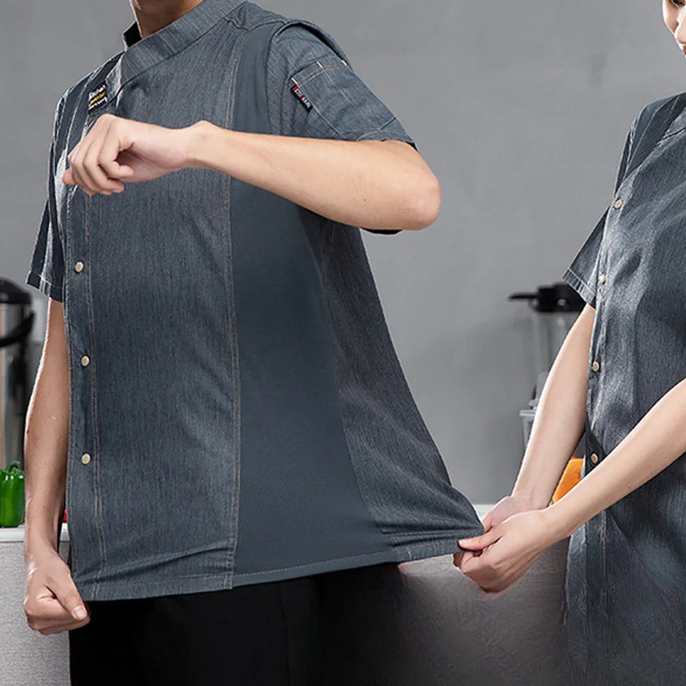 Men Head Chef Food service Kitchen Cooking Costume  Cook Uniform Restaurant Chef's Jackets Bakery