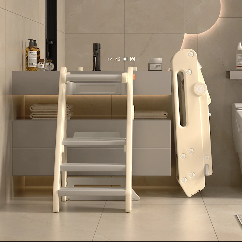 Kitchen Bathroom Living Room Folding Adjustable Safety Kids Toddler Baby Learning Tower Bath Step Stool