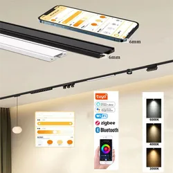 Smart Home Tuya Dimming 6MM Ultra-Thin Ceiling Mount 48V Magnetic Track Light System Thin Slim Surface Mounted Linear Light