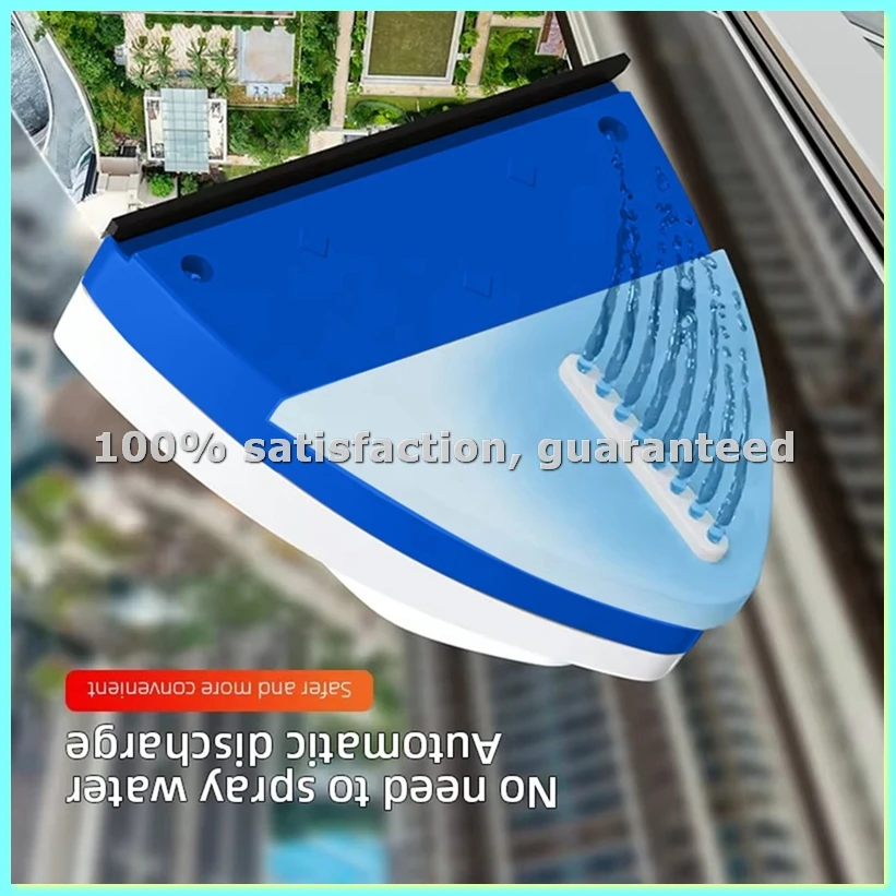 1 Stück Haushalts-Glasreiniger mit Wasserinjektion, doppelseitiger magnetischer Fensterreiniger, multifunktionaler doppelschicht