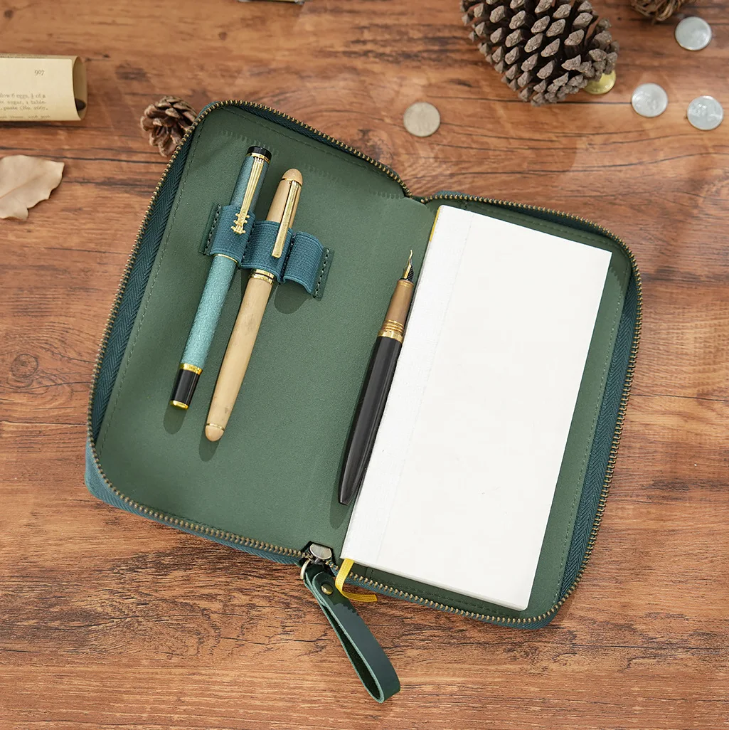 Vintage Crazy Horse Full Grain Leather Weeks Planner with Zipper Closure  Refillable A5 Travel Journal  Premium Leather Noteboo