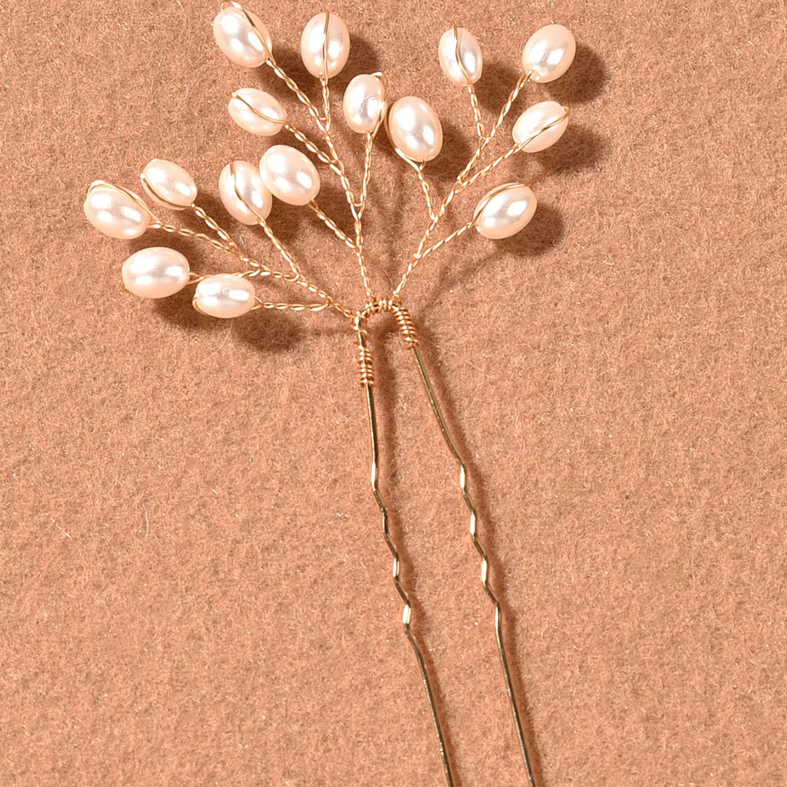 3-teiliges Haarnadel-Set aus Legierung mit Perlen, luxuriöses, glänzendes, rutschfestes Styling-Zubehör für Hochzeit, Brautparty, Frauen und Mädchen, 11 x 6 cm – Detail 5