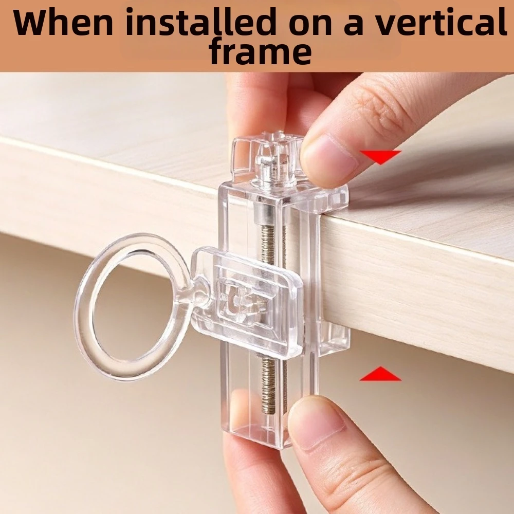 Plastic Clip-On Rod Holder Clear Adjustable Curtain Rod Holder Clamp Horizontal Vertical Mounting Adjustable Ring Clip