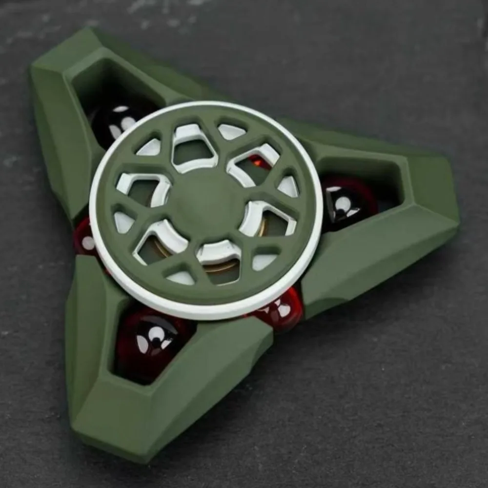 Fixaction EDC Havoc Beaded Three-Leaf Hand-Feel Rotating Mechanical Metal Fingertip Spinner Decompression Toy