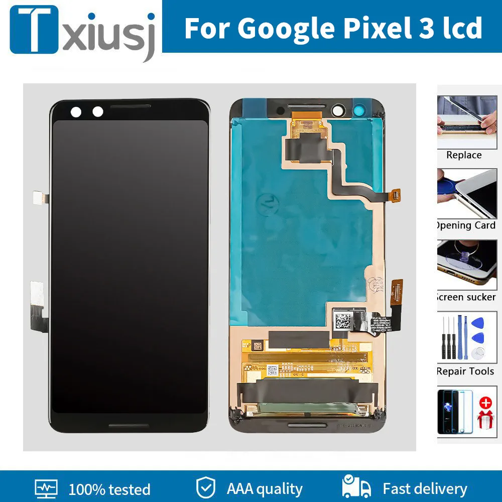 AA For Google Pixel3 Pixel 3XL LCD Display Screen Replacement Parts LCD Screen 3D Touch Digitizer Assembly Tested Pantalla Panel