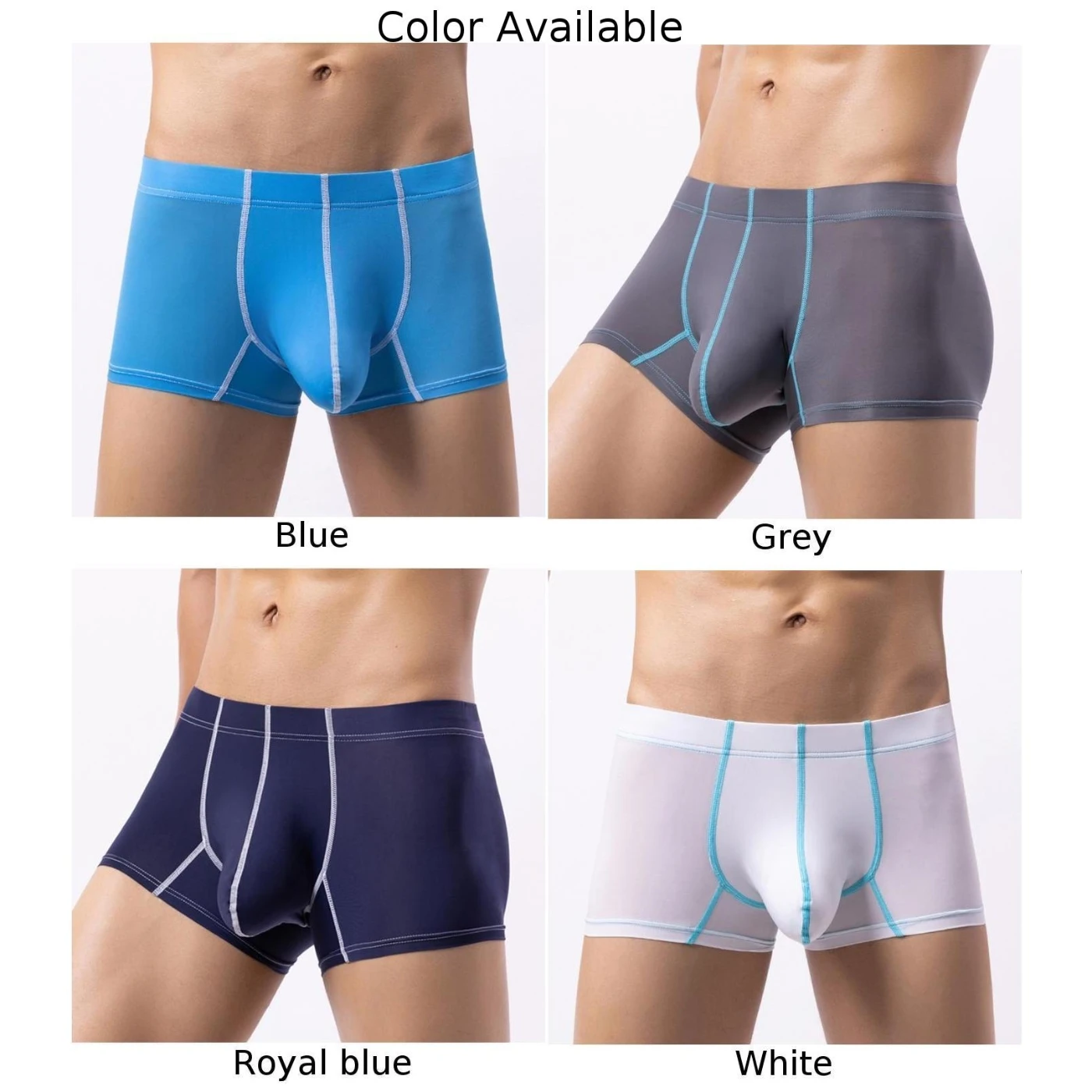 Mens Ultra-thin Underwear Boxers Briefs Ice Silk Shorts Panties Bulge Pouch Underpants Sleep Bottoms Calzoncillo Hombre Briefs