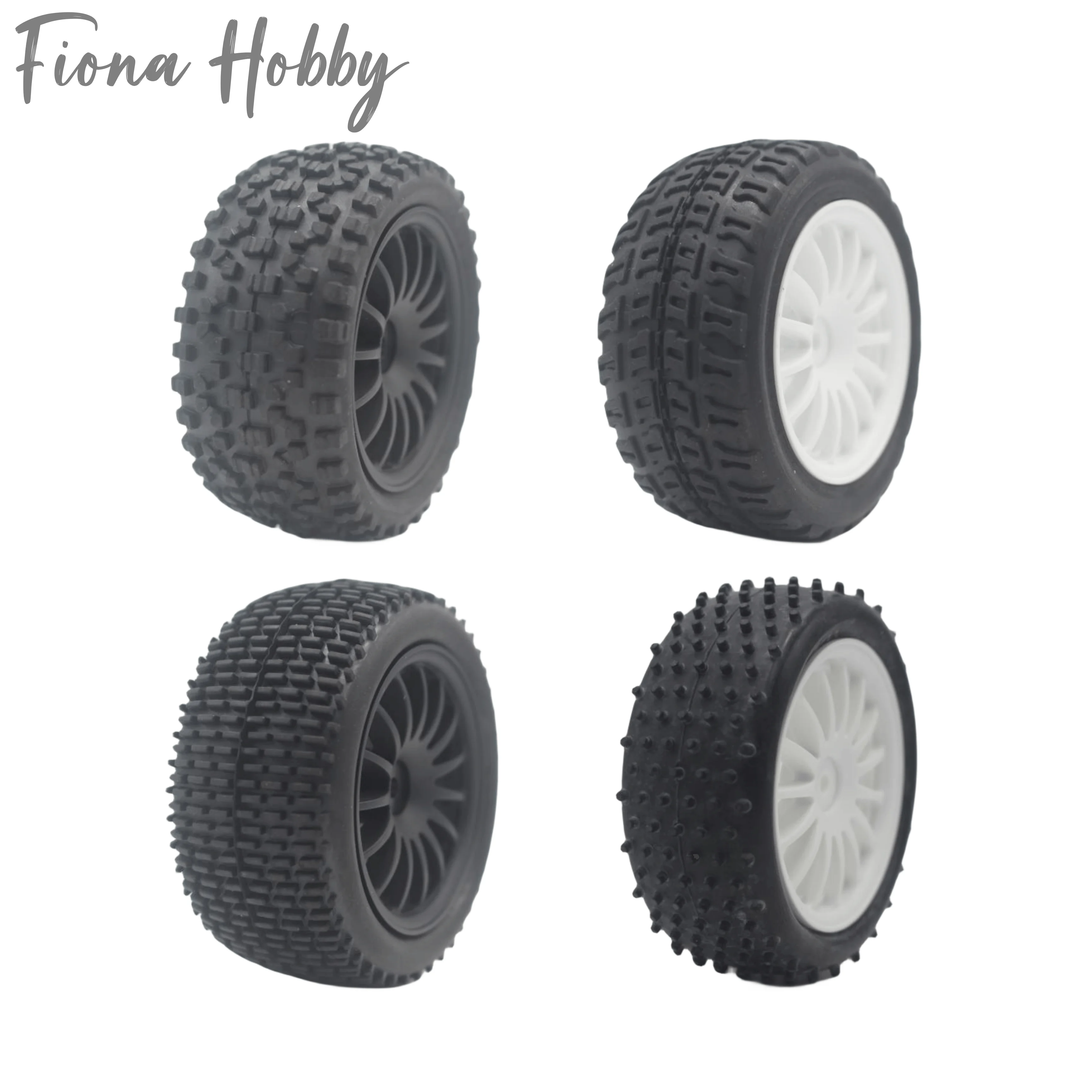 4pcs 1/10 Scale Buggy Off Road Tires Tyre Nylon Wheel for 1:10 4WD Buggy Tamiya Wltoys 144001 HSP 94107  Also For 1/12 1/14 1/16