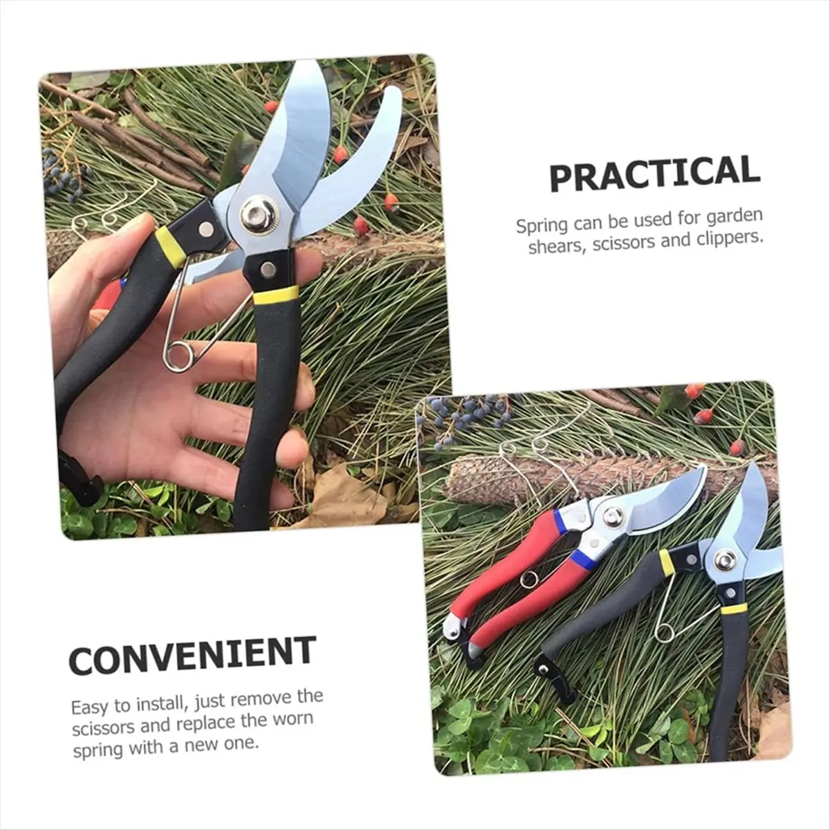 ABNH 20pcs Pruning Parts Metal Pruning Shear Springs Silver Tree Pruner Spring Garden Pruner Spring
