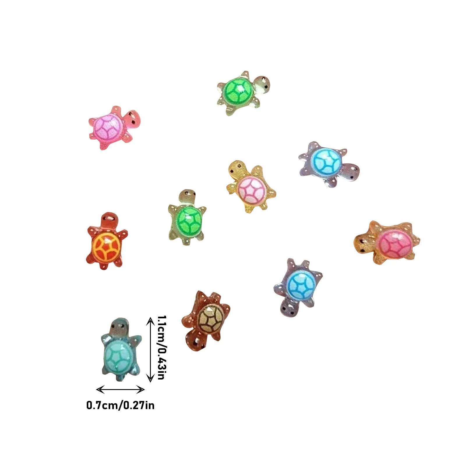 100pcmini الراتنج الحيوان السلاحف توهج في القطع الداكنة عناصر مصغرة الدمى إخفاء السلحفاة الصغيرة لتزيين الحديقة دمية