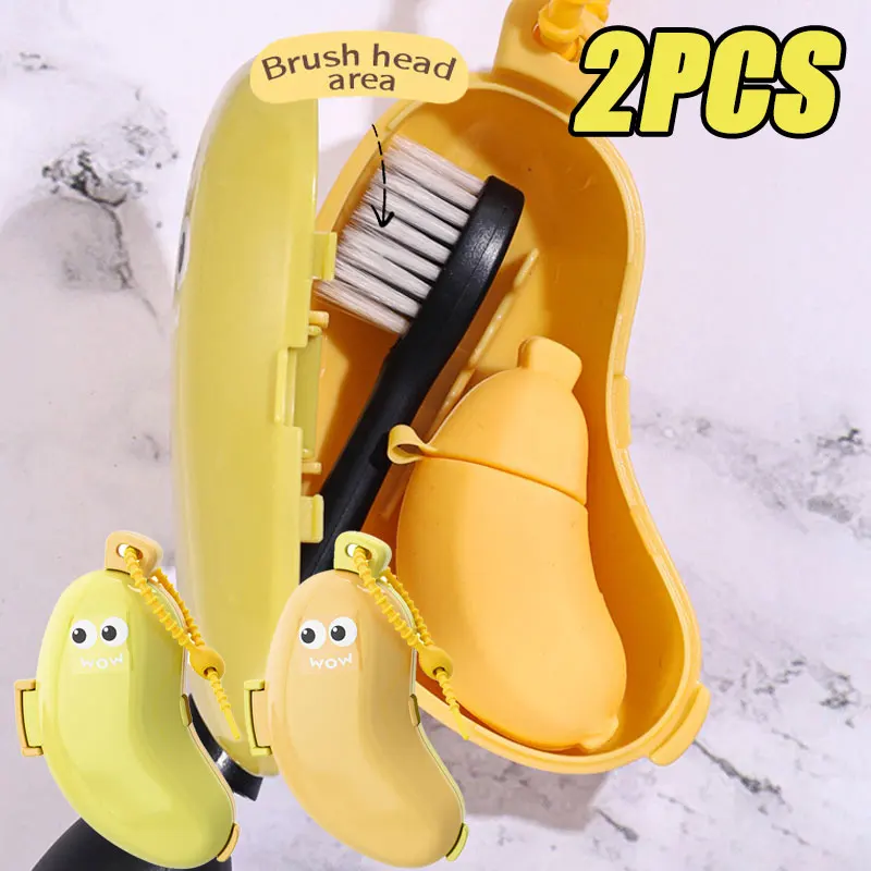 

Banana Toothbrush Head Protective Cover with Toothpaste Compartment Toothbrush Dust Clamp Portable Travel Style Storage Box