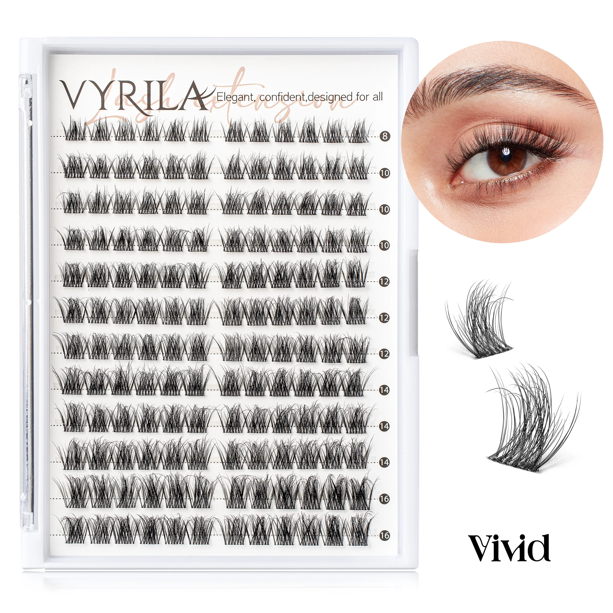 Einzelne Wimpern-Cluster, C-Curl-Mix, Wimpern-Cluster, 3D-Wimpernverlängerung, 0,1 mm, superdünnes Band, wiederverwendbare natürliche Wimpern