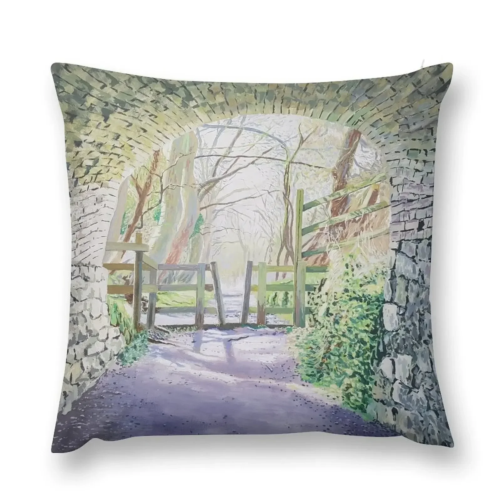 Lime Works tunnel at Calke Abbey Throw Pillow Sofa Decorative Covers Pillow Covers Decorative pillow