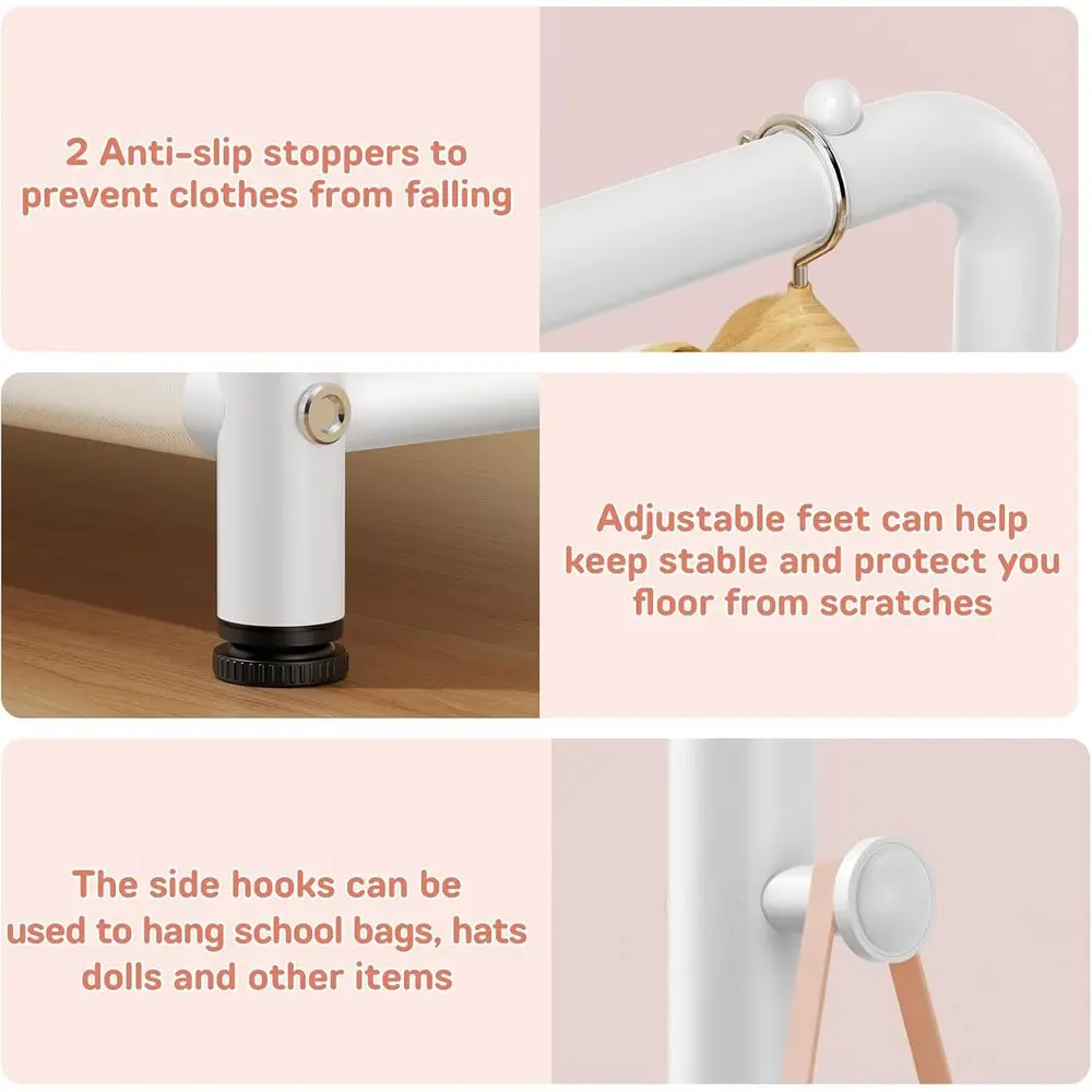 Appendiabiti per bambini con ripiano portaoggetti, portaoggetti per bambini per cappotti, piccolo porta abiti per bambini per appendere vestiti, toddle