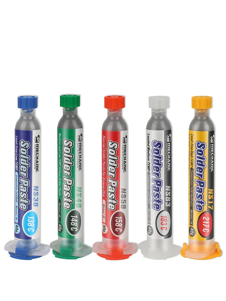 MECHANIC NS Series Soldering tin Paste lead-free with Syringe SMD welding mud mobile phone repair high / medium /low temperature