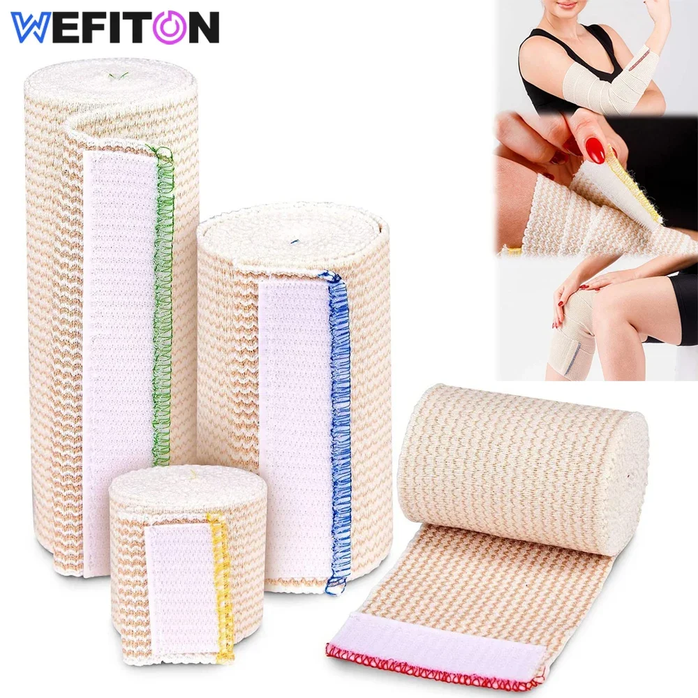 1 Roll Elastic Bandage Wrap Compression Bandage with Self-Closure - Ideal for Calf,Sports,Sprains,Strain,Wrist,Ankle,Foot,Hiking