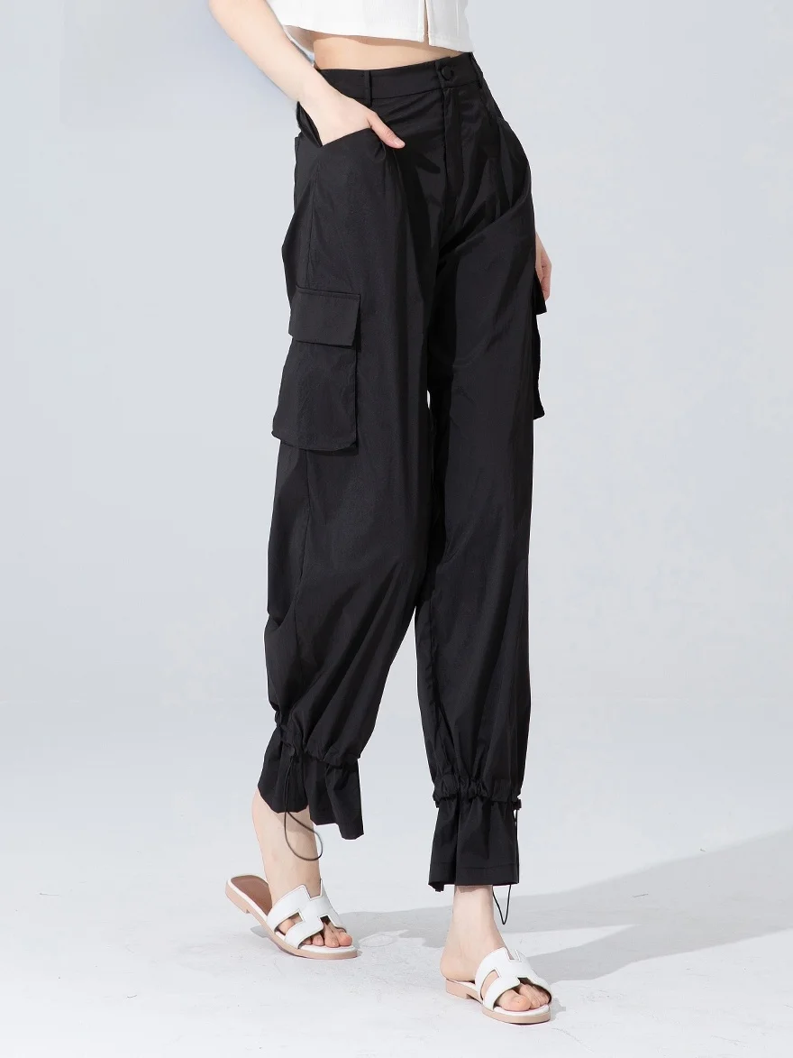 

Летние повседневные брюки Dailanzhi с высокой талией и прямыми штанинами, женские широкие брюки свободного кроя, повседневные брюки в уличном стиле