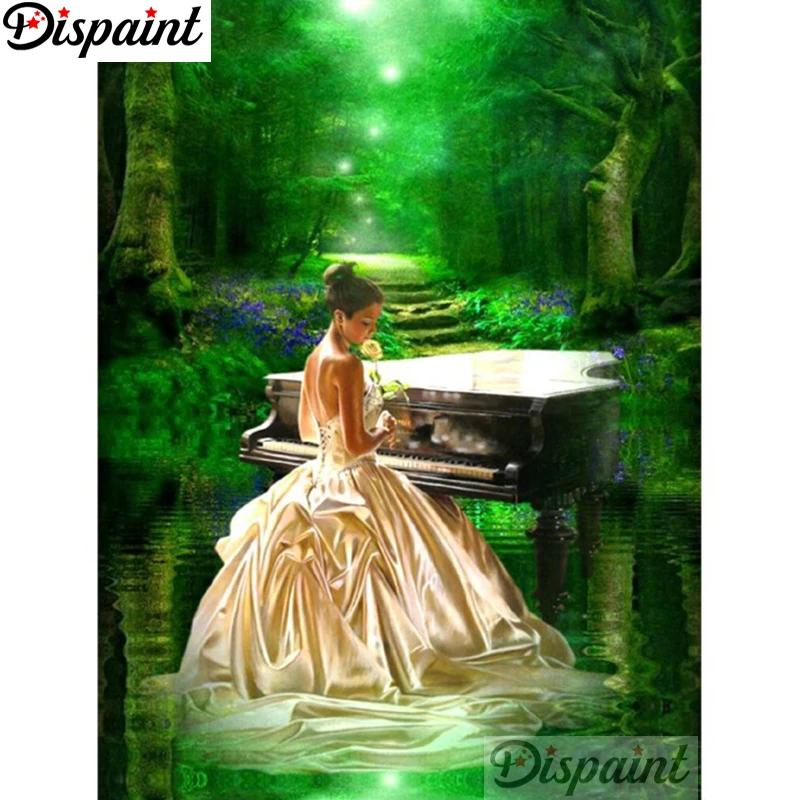 

Dispaint Full Square/Round Drill 5D DIY Diamond Painting "Beauty piano scenery"3D Embroidery Cross Stitch Home Decor Gift A18423