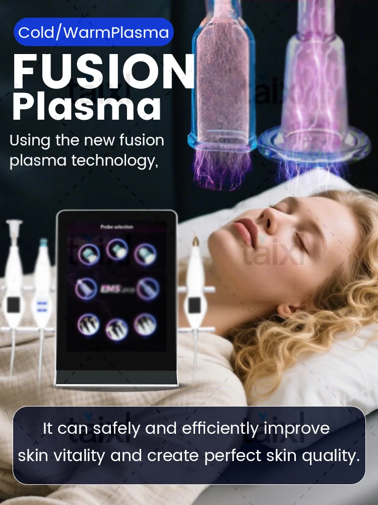 La más nueva máquina de belleza para el cuidado Facial antienvejecimiento para rejuvenecimiento de la piel con sello de diamante de Plasma frío y caliente