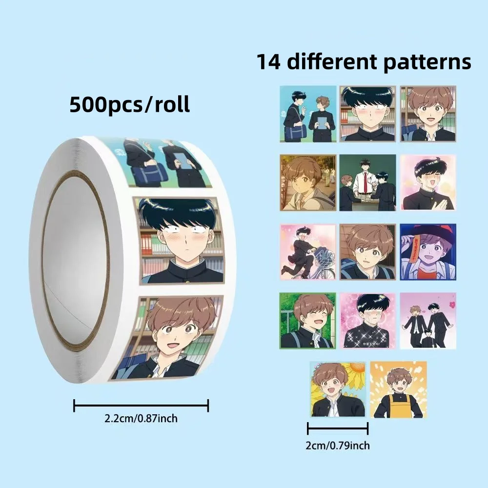 500pcs/roll Go For It, Nakamura-kun!! Waterproof Stickers Okuto Nakamura Aiki Hirose DIY Decal for Journaling Laptop Decor Gift image 3